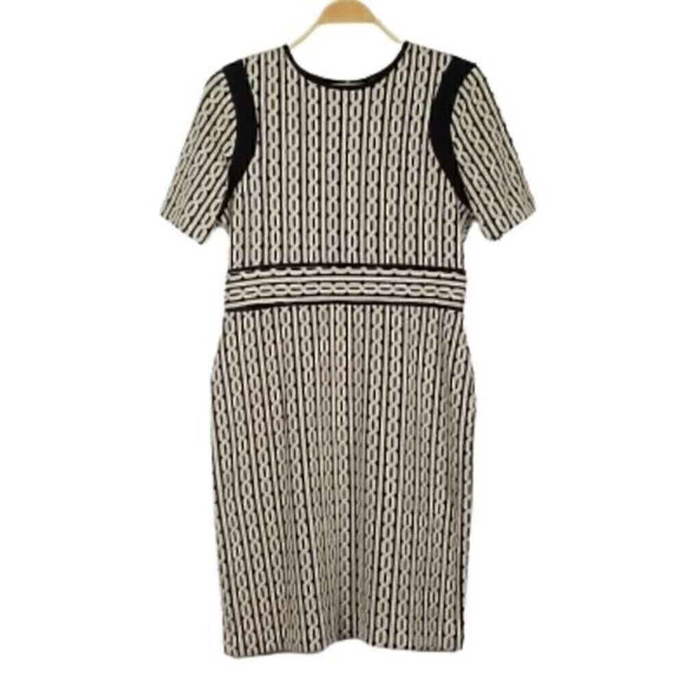 Gabby Skye Career Textured Knit Sheath Dress